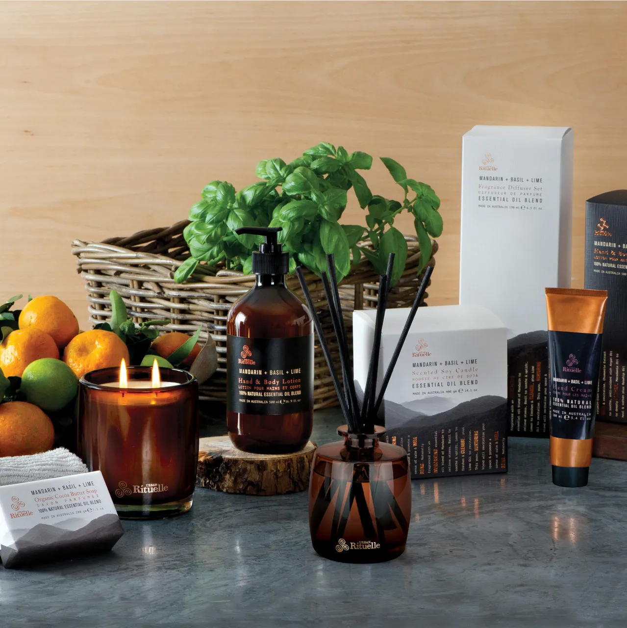 Urban Rituelle Equilibrium Mandarin, Basil & Lime Nourishing Hamper