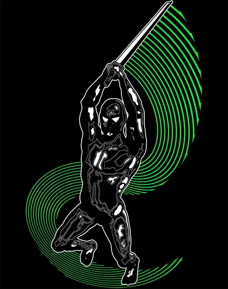 US Brand X Future Retro Urban Ninja Official Men's T-shirt (Black)