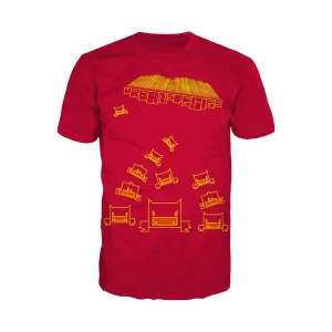 US Brand X Sci Funk Urban Invaders Official Men's T-Shirt (Red)