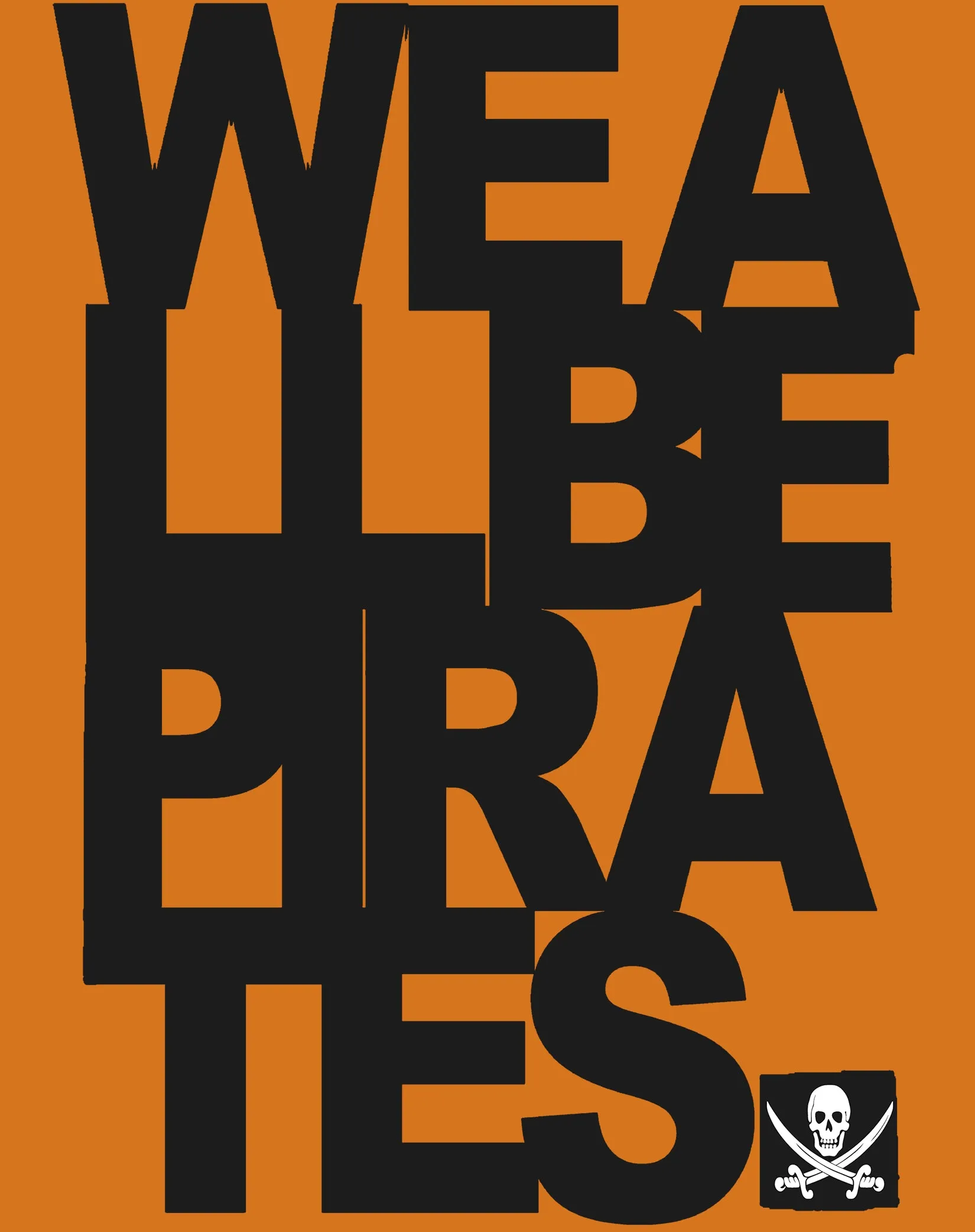 US Brand X Sci Funk We Be Pirates Official Women's T-Shirt (Orange)