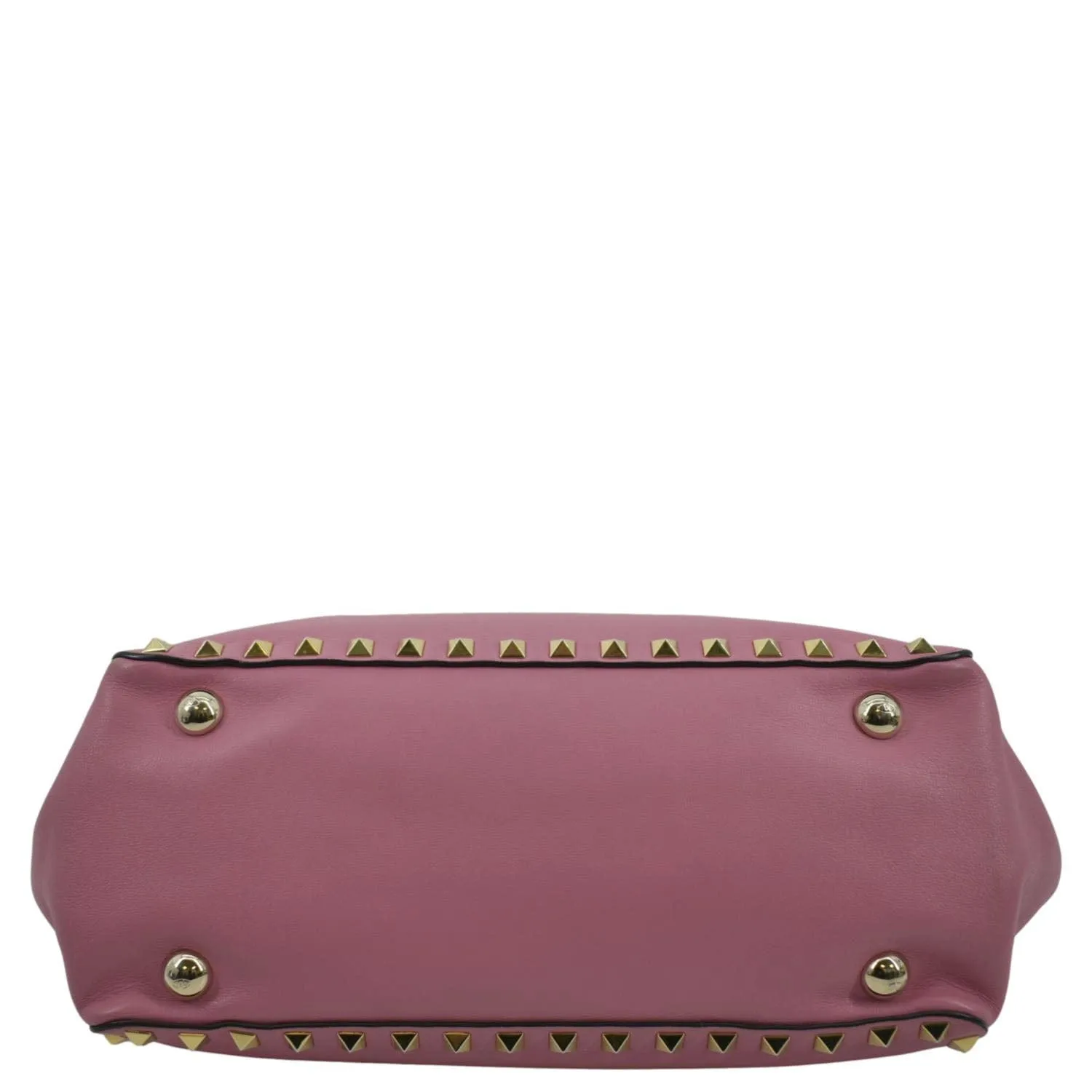 VALENTINO Trapeze Garavani Rockstud Leather Shopping Tote Bag Pink
