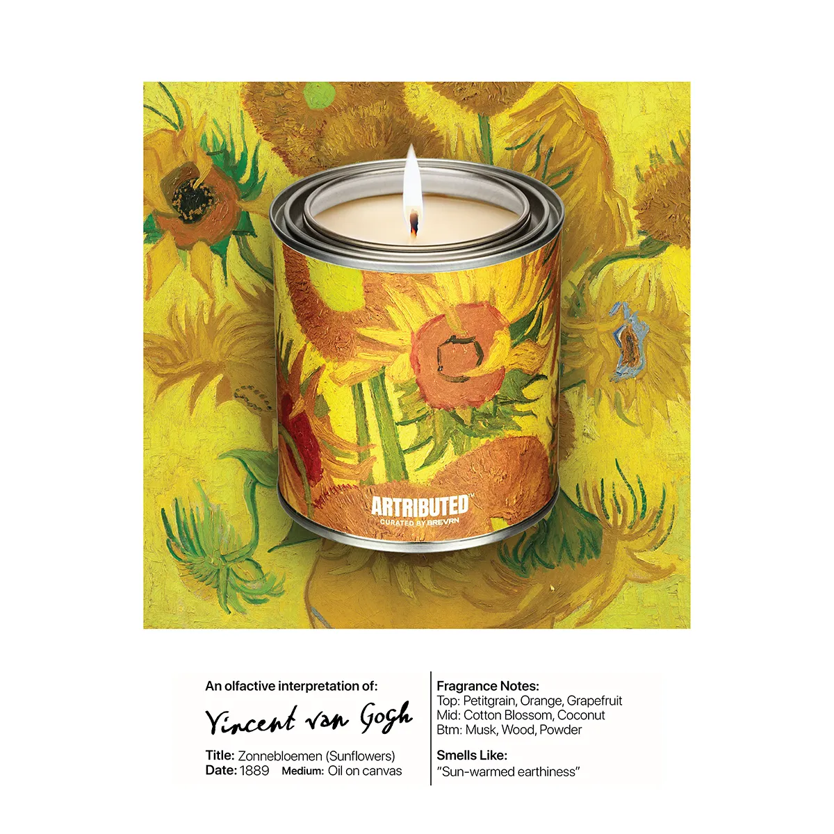 Van Gogh Sunflowers Candle