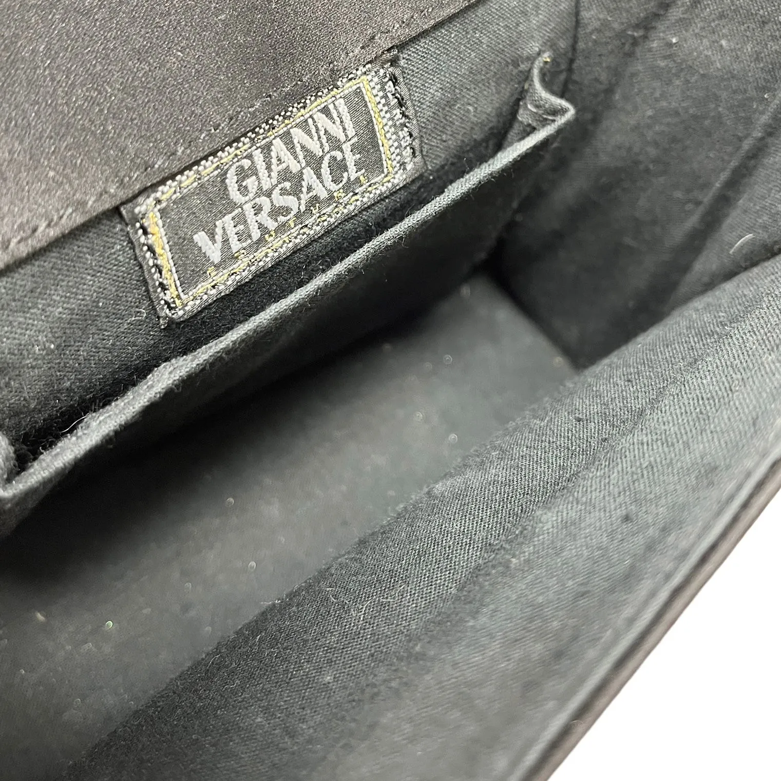 Versace Black Satin Evening Bag