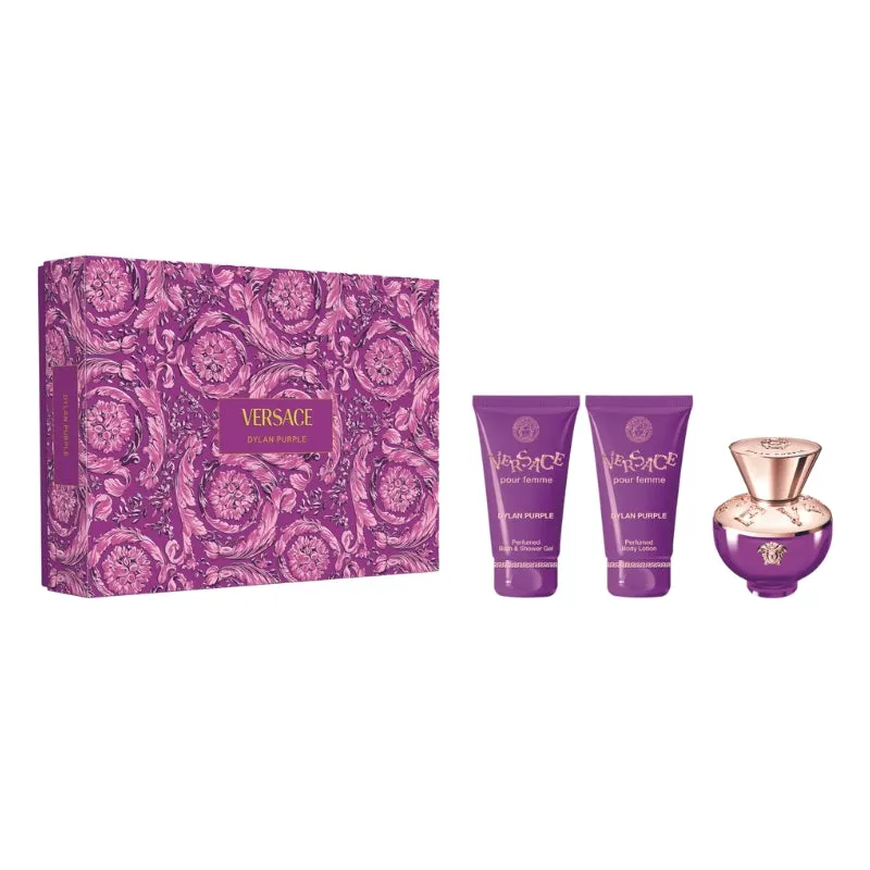 Versace Pour Femme Dylan Purple For Women Set EDP 50ml   Perfumed Body Lotion 50ml   Perfumed Bath & Shower Gel 50ml