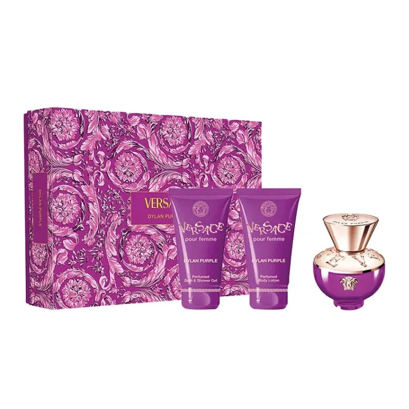 Versace Pour Femme Dylan Purple For Women Set EDP 50ml   Perfumed Body Lotion 50ml   Perfumed Bath & Shower Gel 50ml