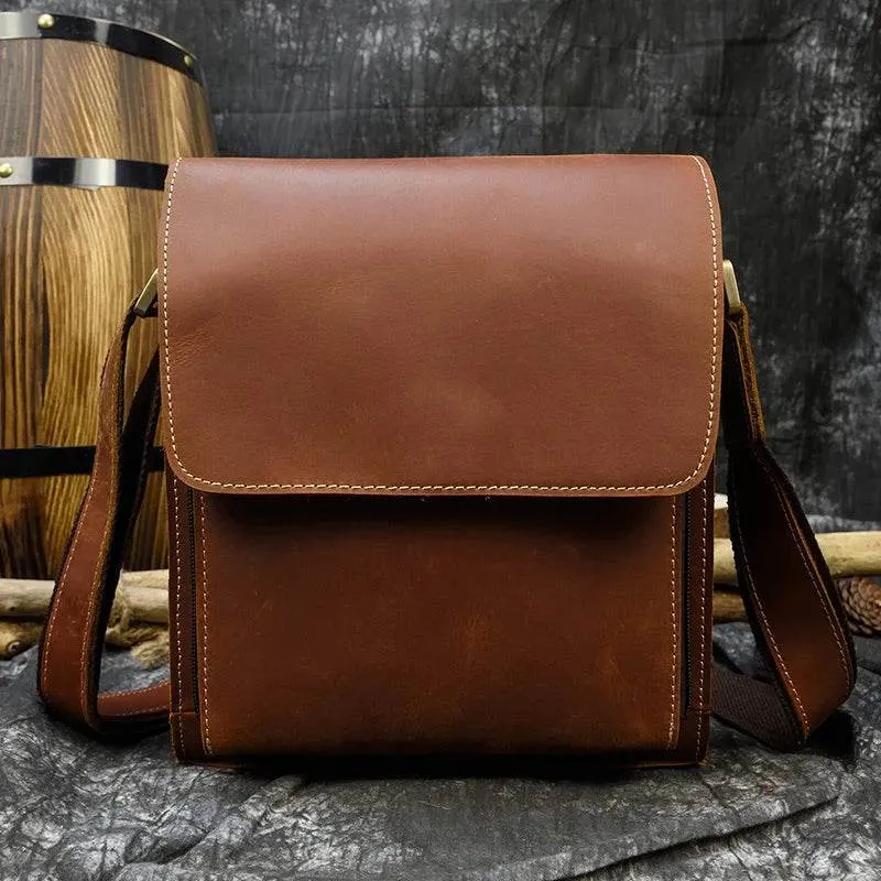 Vintage Genuine Leather Men’s Shoulder Sling Crossbody Bag