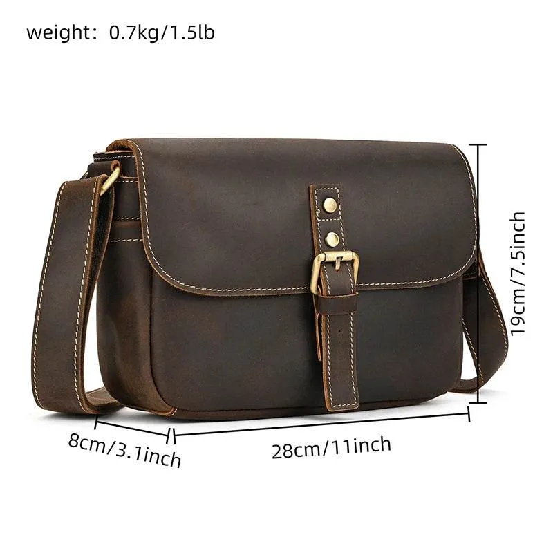 Vintage Genuine Leather Men’s Shoulder Sling Crossbody Bag