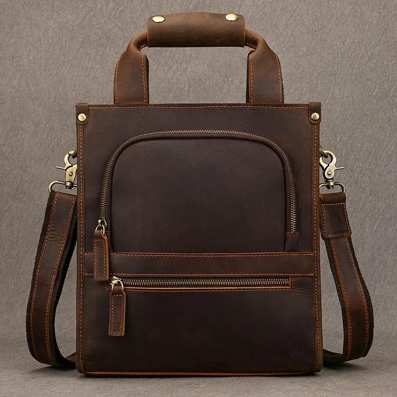 Vintage Genuine Leather Men’s Shoulder Sling Crossbody Bag