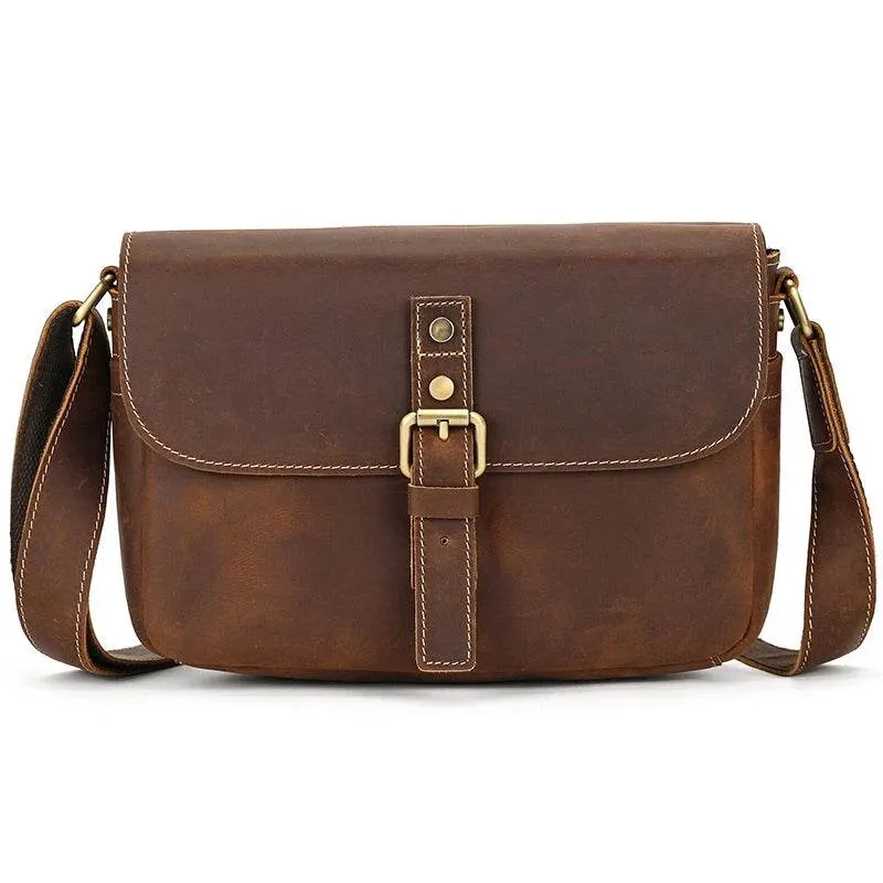 Vintage Genuine Leather Men’s Shoulder Sling Crossbody Bag