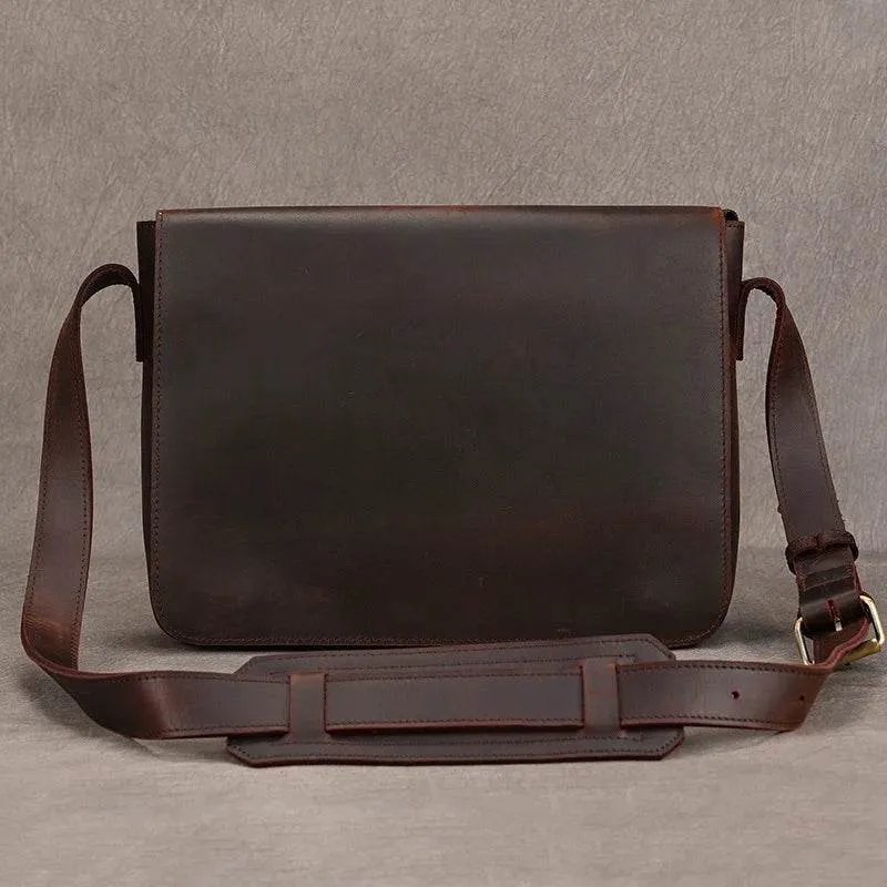 Vintage Genuine Leather Men’s Shoulder Sling Crossbody Bag