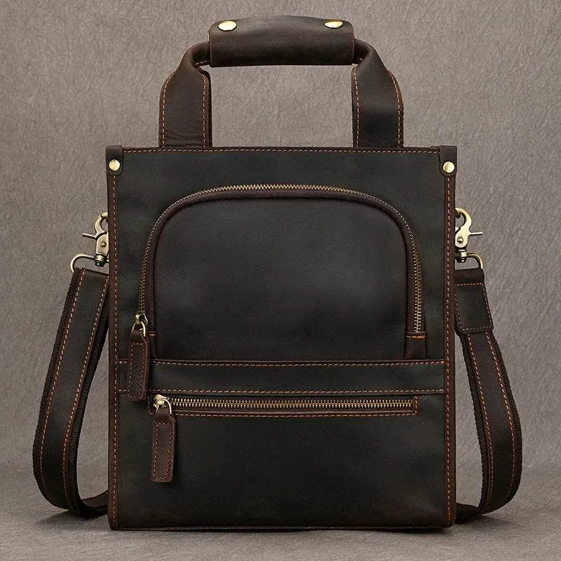 Vintage Genuine Leather Men’s Shoulder Sling Crossbody Bag