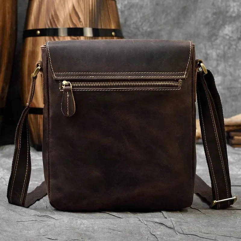 Vintage Genuine Leather Men’s Shoulder Sling Crossbody Bag