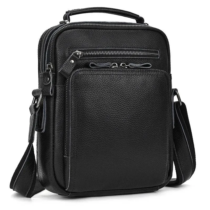 Vintage Leather Shoulder Bag – Men's Crossbody Messenger Bag