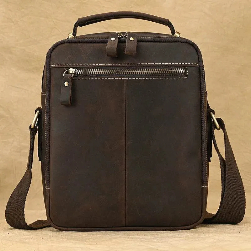 Vintage Leather Shoulder Bag – Men's Crossbody Messenger Bag