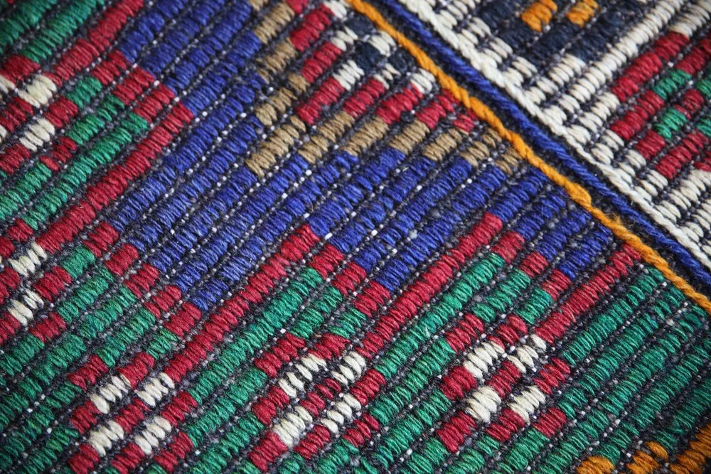 Vintage Mersin Mut Cicim Kilim 6.8ftx11.2ft
