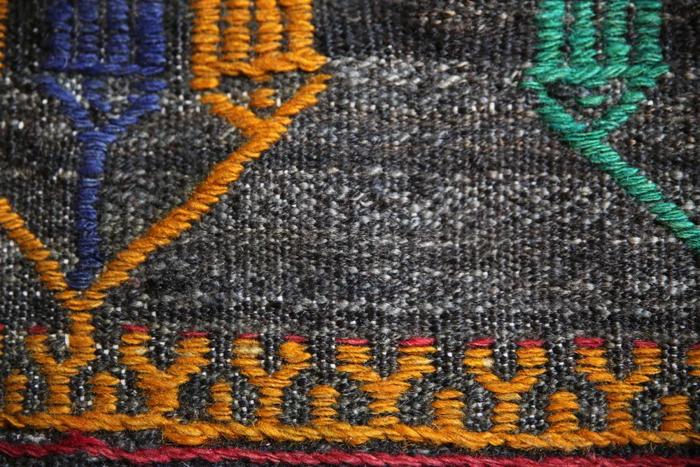 Vintage Mersin Mut Cicim Kilim 6.8ftx11.2ft