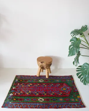 Vintage Mini Turkish Kilim Rug 2'11"x4'5"