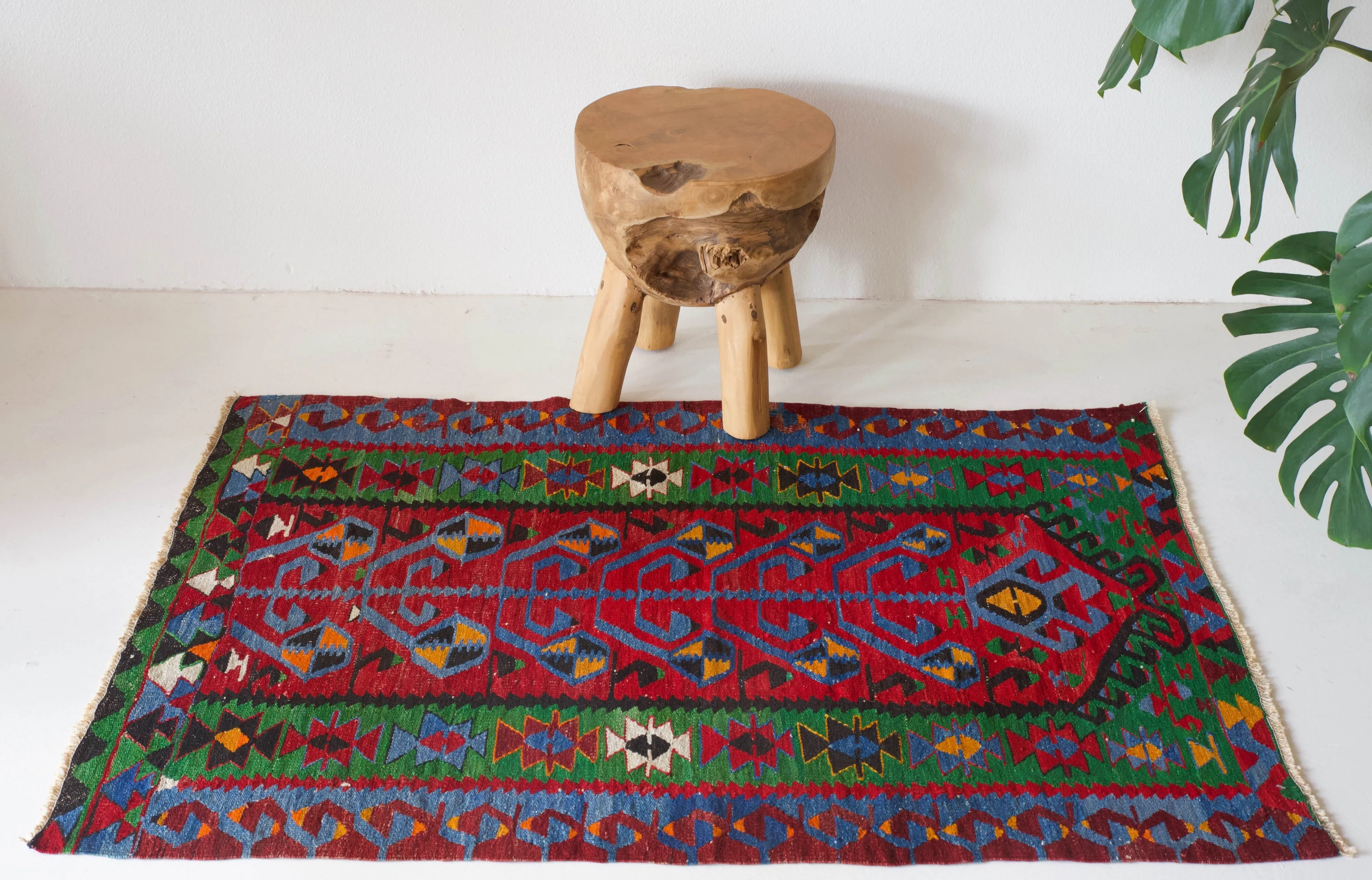 Vintage Mini Turkish Kilim Rug 2'11"x4'5"