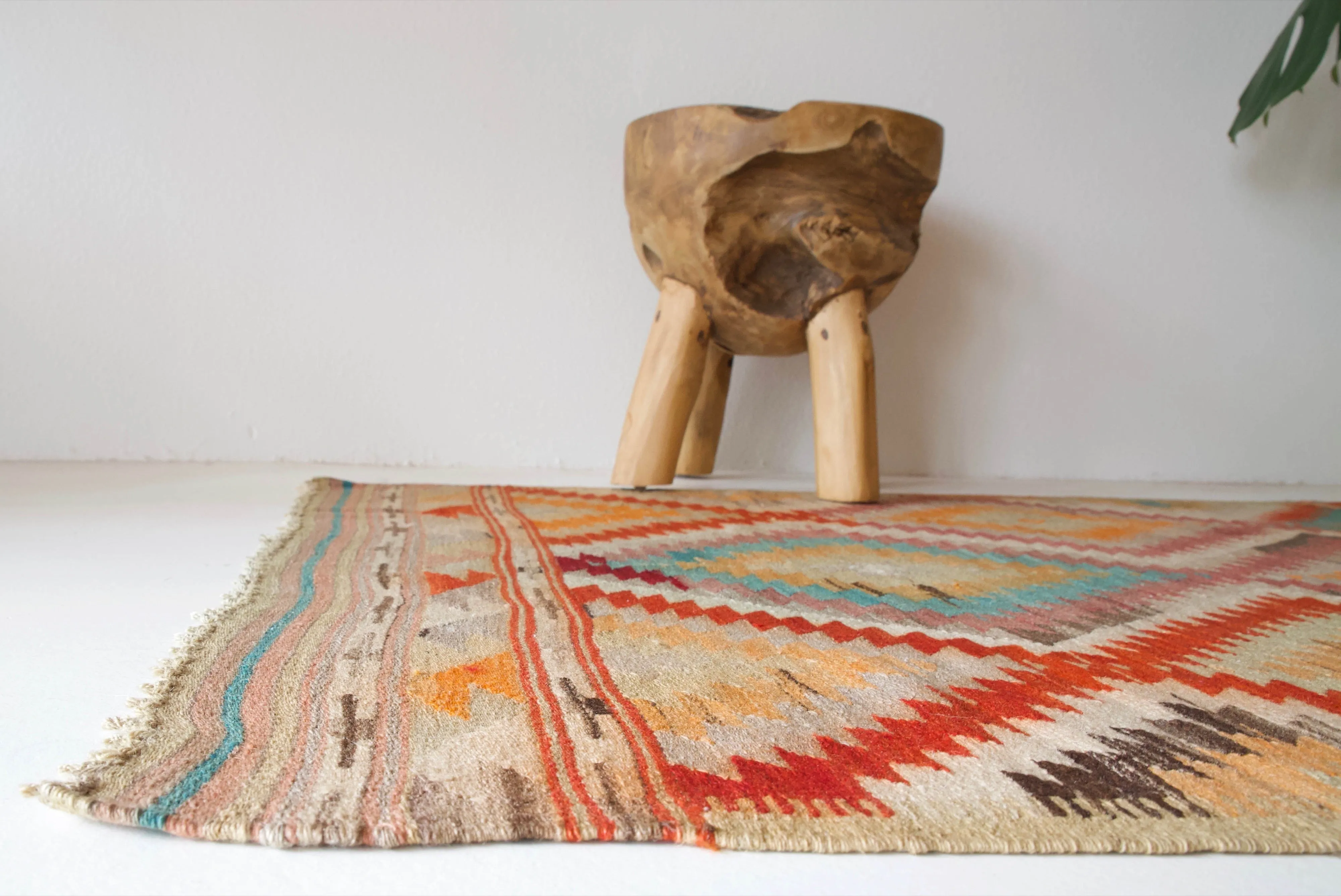 Vintage Mini Turkish Kilim Rug 3'3"x4'6"