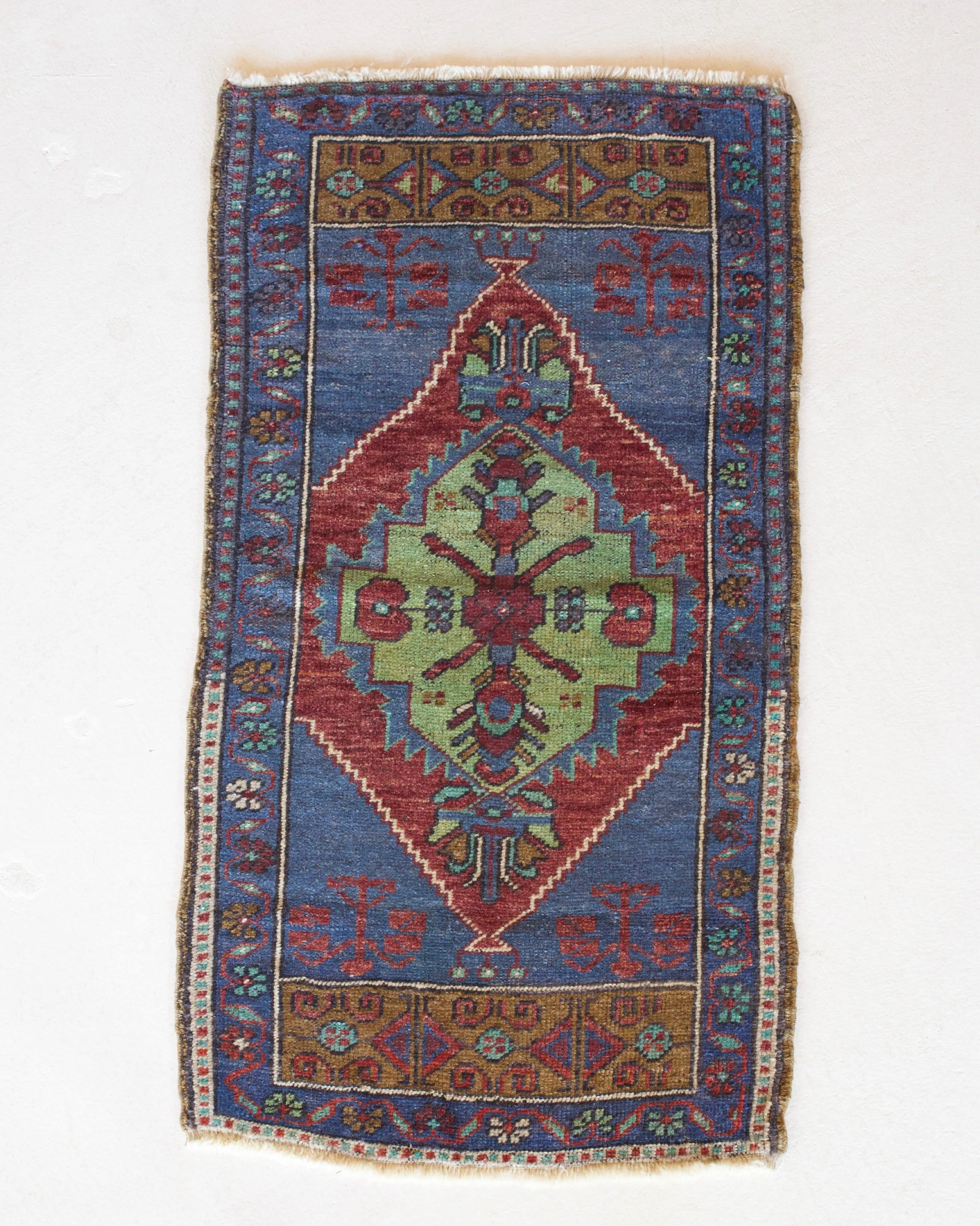 Vintage Mini Turkish Rug 22"x44"