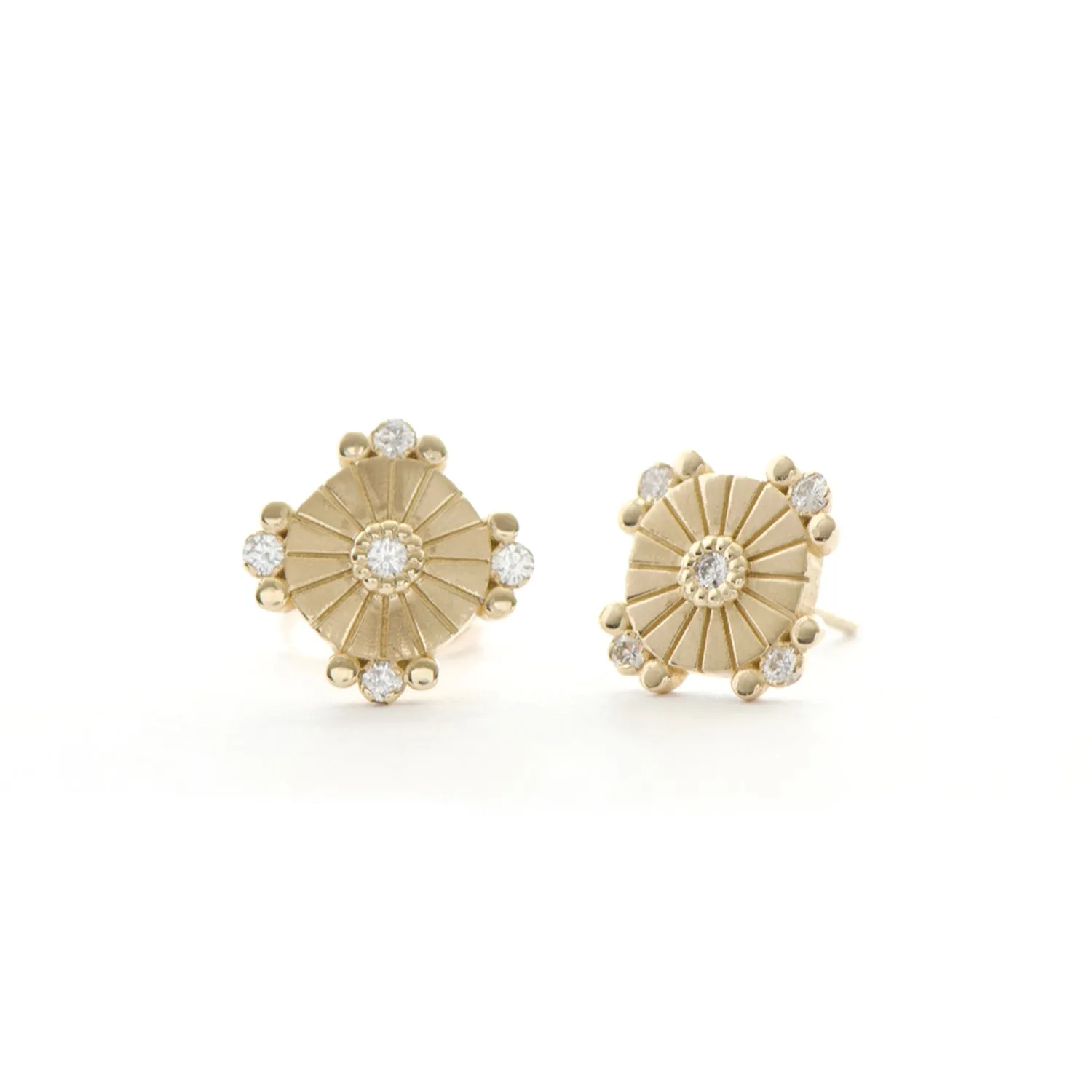 Vintage Sun Ray Diamond Earrings