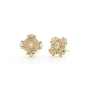 Vintage Sun Ray Diamond Earrings