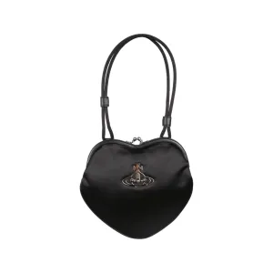 Vivienne Westwood Black Heart Kiss Lock Bag
