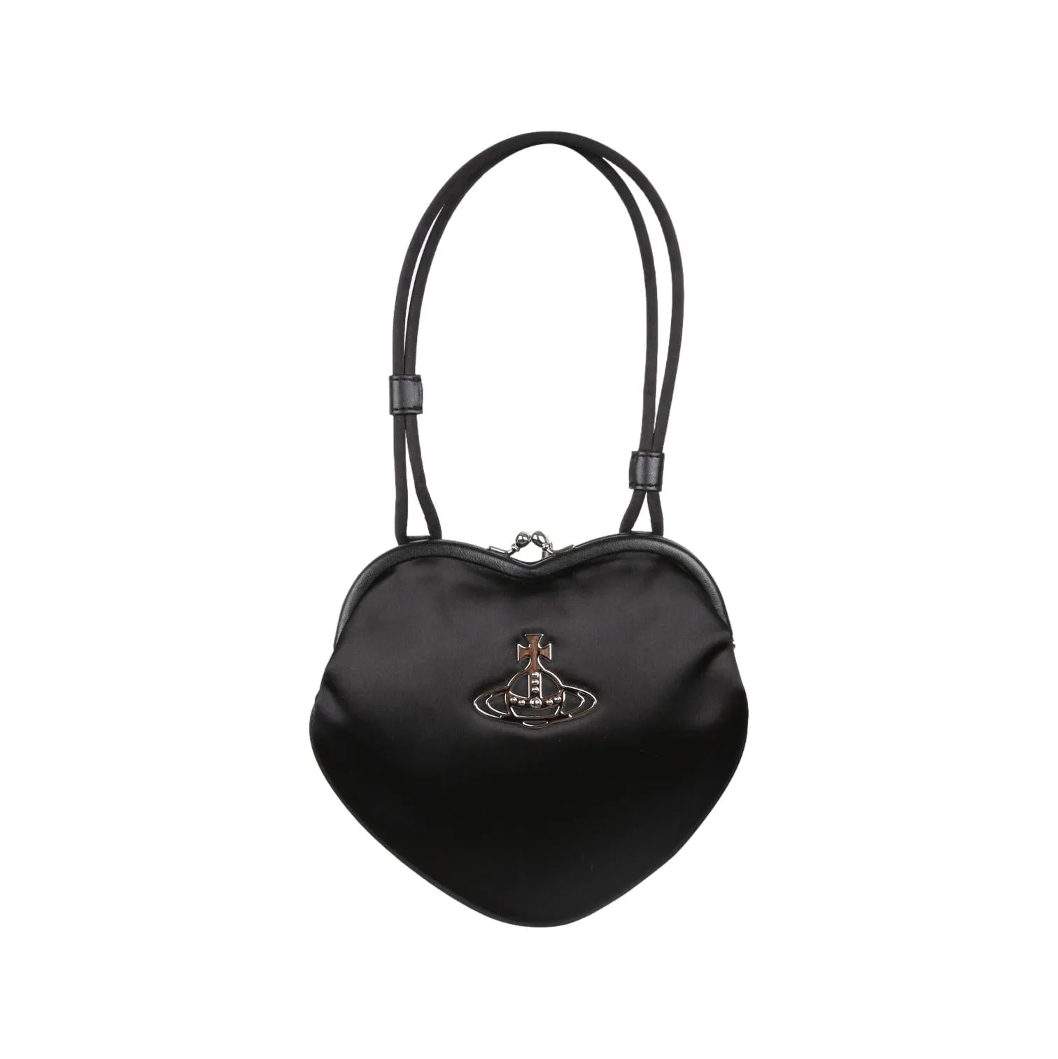 Vivienne Westwood Black Heart Kiss Lock Bag