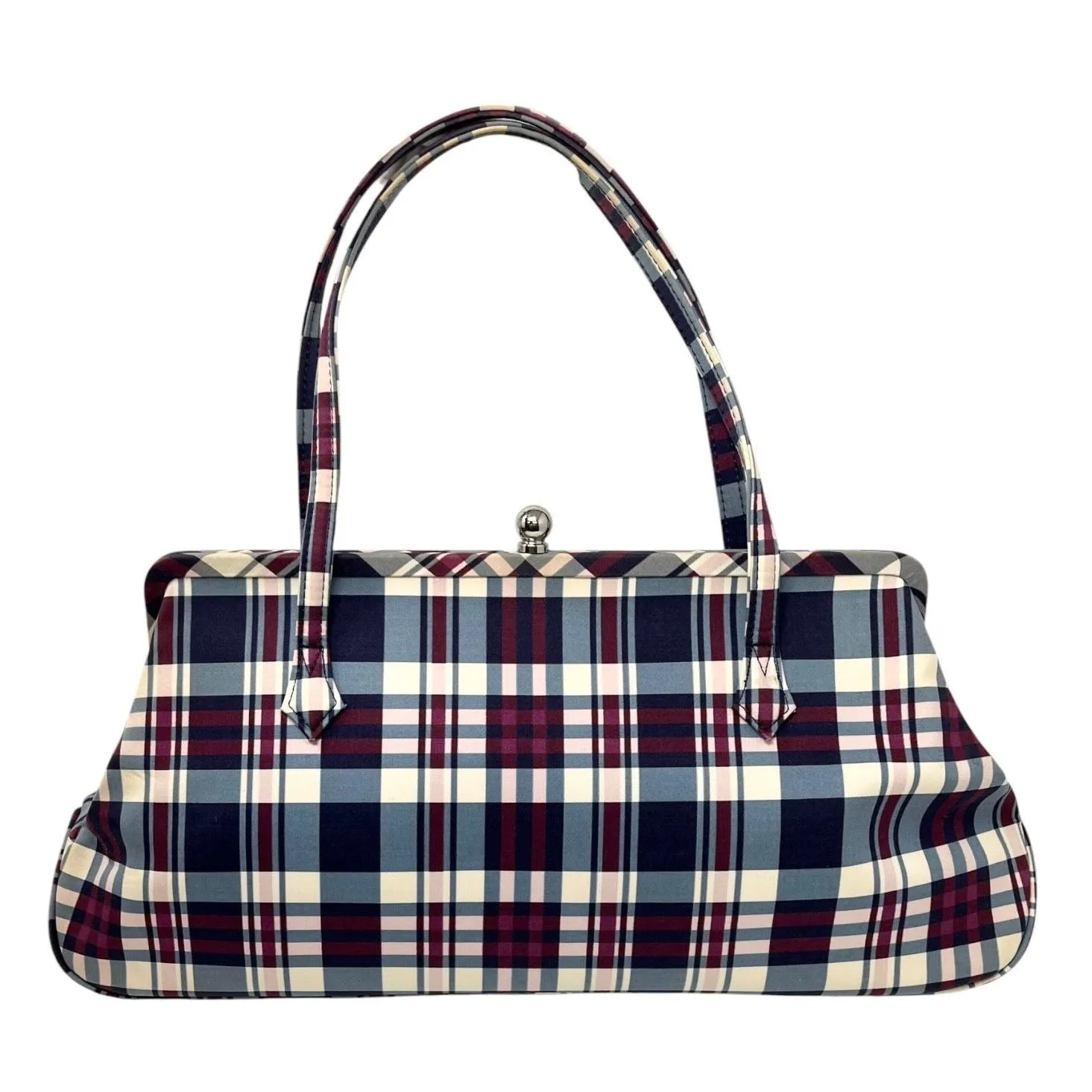 Vivienne Westwood Blue   Red Plaid Kisslock Bag