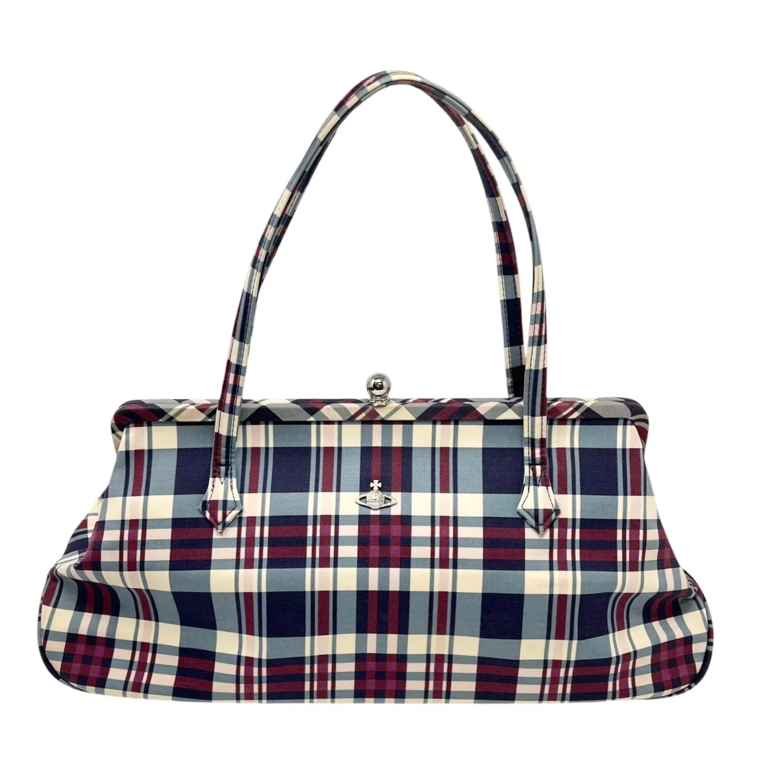 Vivienne Westwood Blue   Red Plaid Kisslock Bag