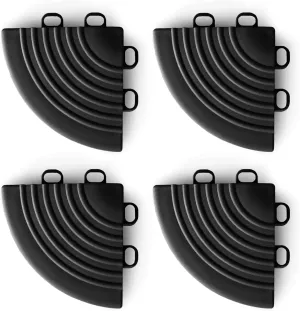 VViViD Elite Garage Modular Floor Tiles Corner Kit - Black (4 Pack)