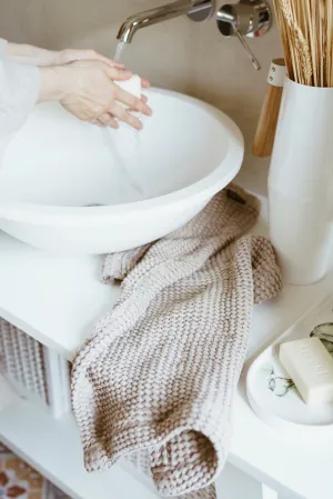Waffle bath towels