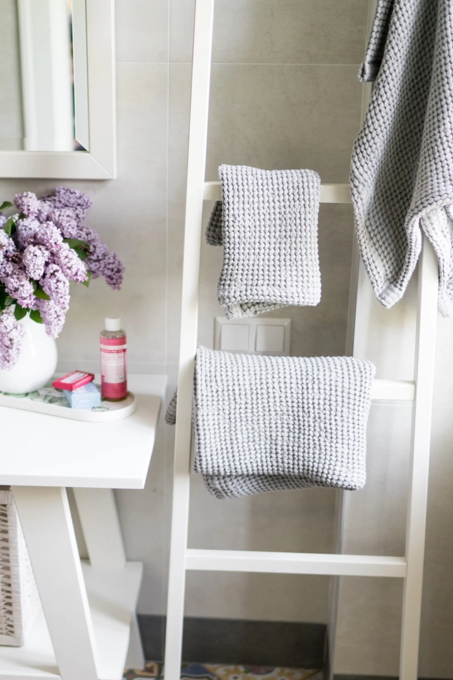 Waffle bath towels