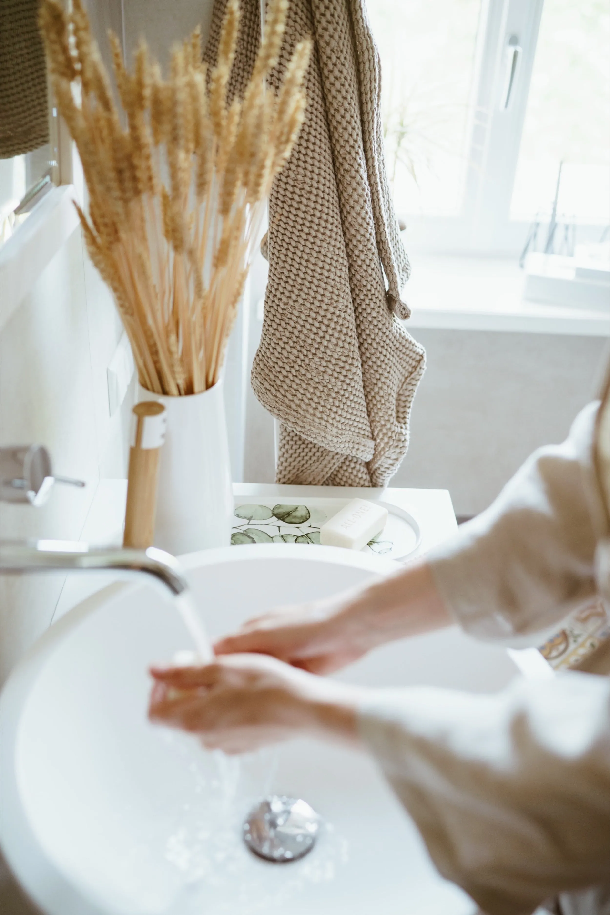 Waffle bath towels