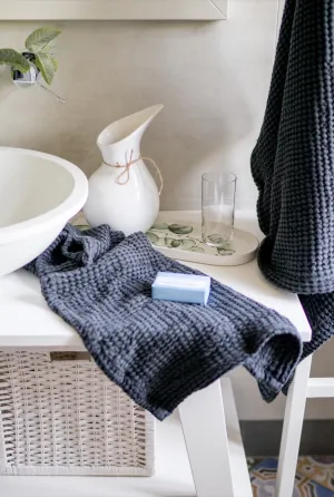 Waffle bath towels