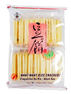 WANT WANT, RICE CRACKERS GREEN PEAS 108G