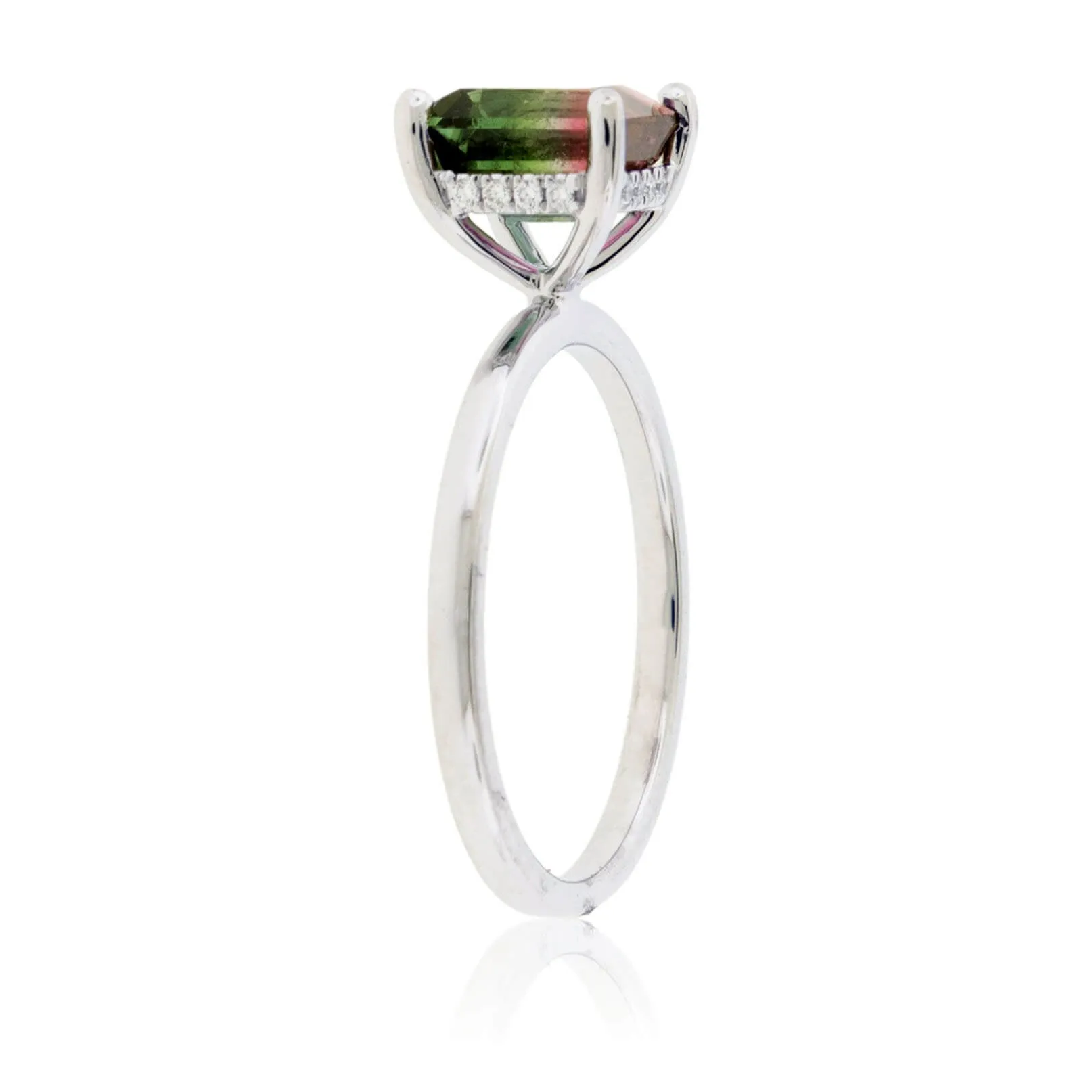 Watermelon Tourmaline & Diamond Accented Ring