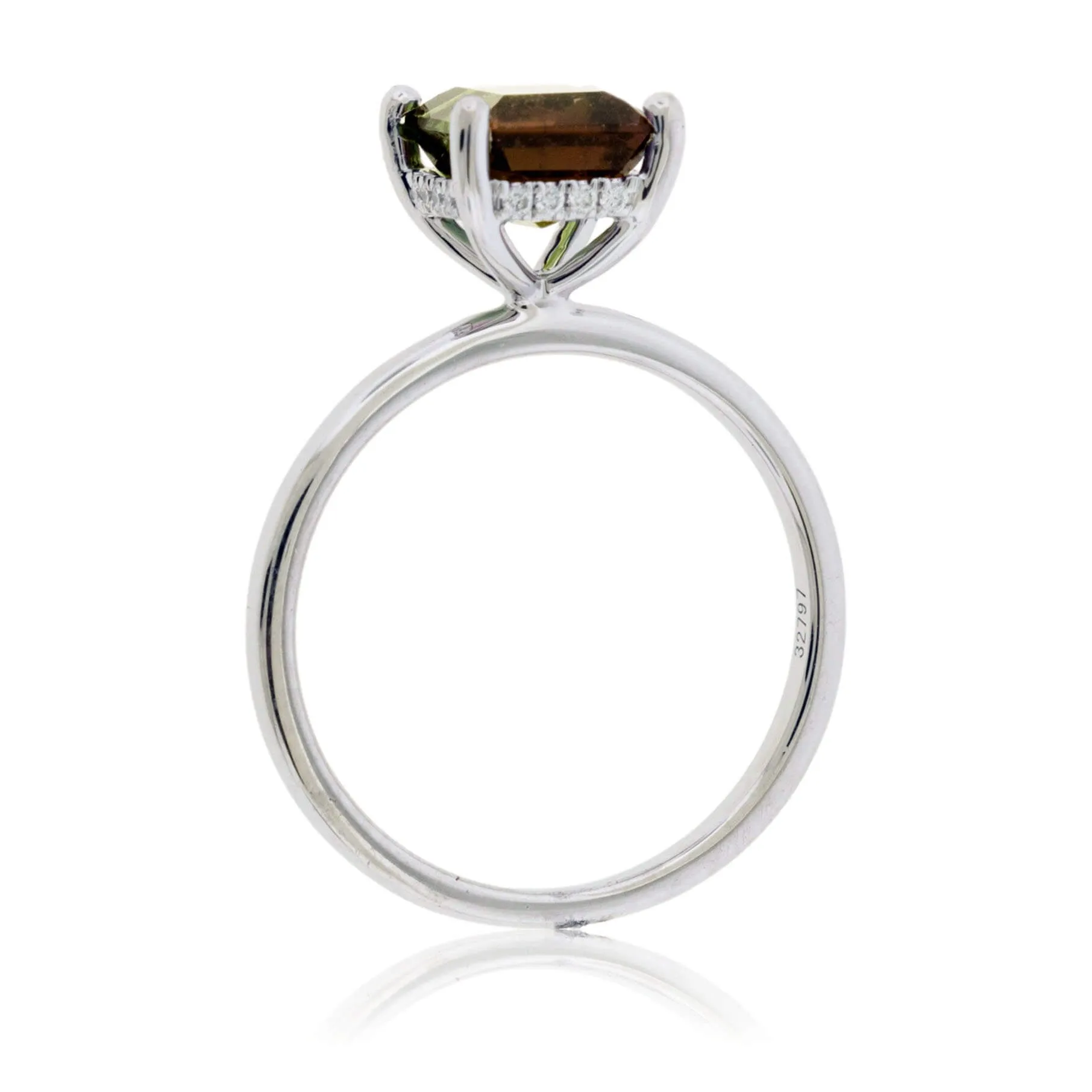 Watermelon Tourmaline & Diamond Accented Ring