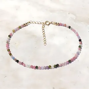 Watermelon Tourmaline Luxury Anklet