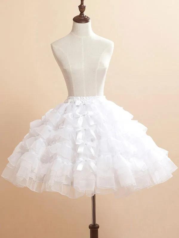 White Bows Organza Lolita Skirt for Women