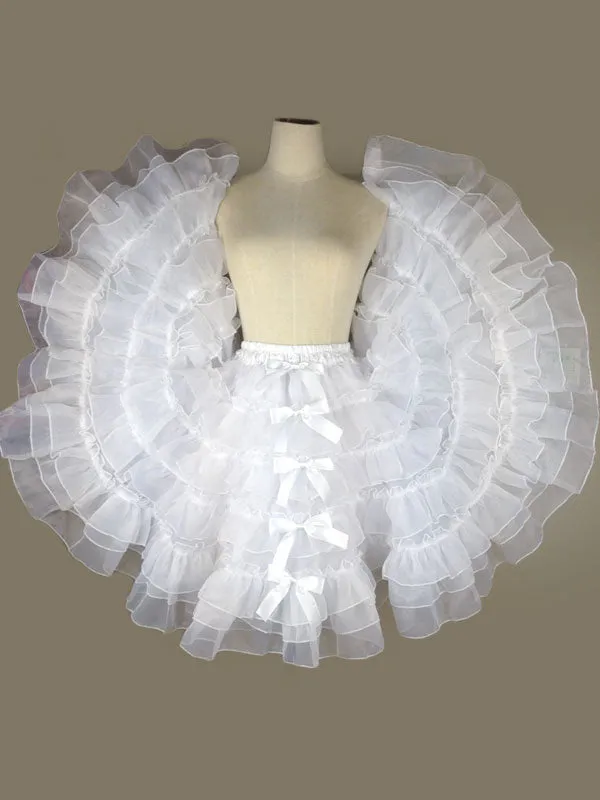 White Bows Organza Lolita Skirt for Women