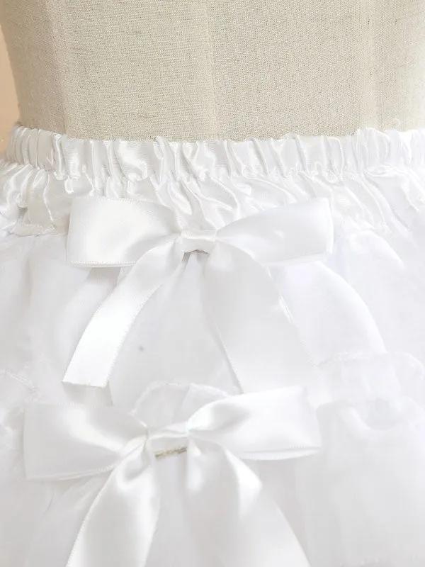 White Bows Organza Lolita Skirt for Women