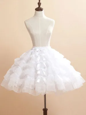 White Bows Organza Lolita Skirt for Women