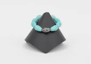 White topaz, turquoise