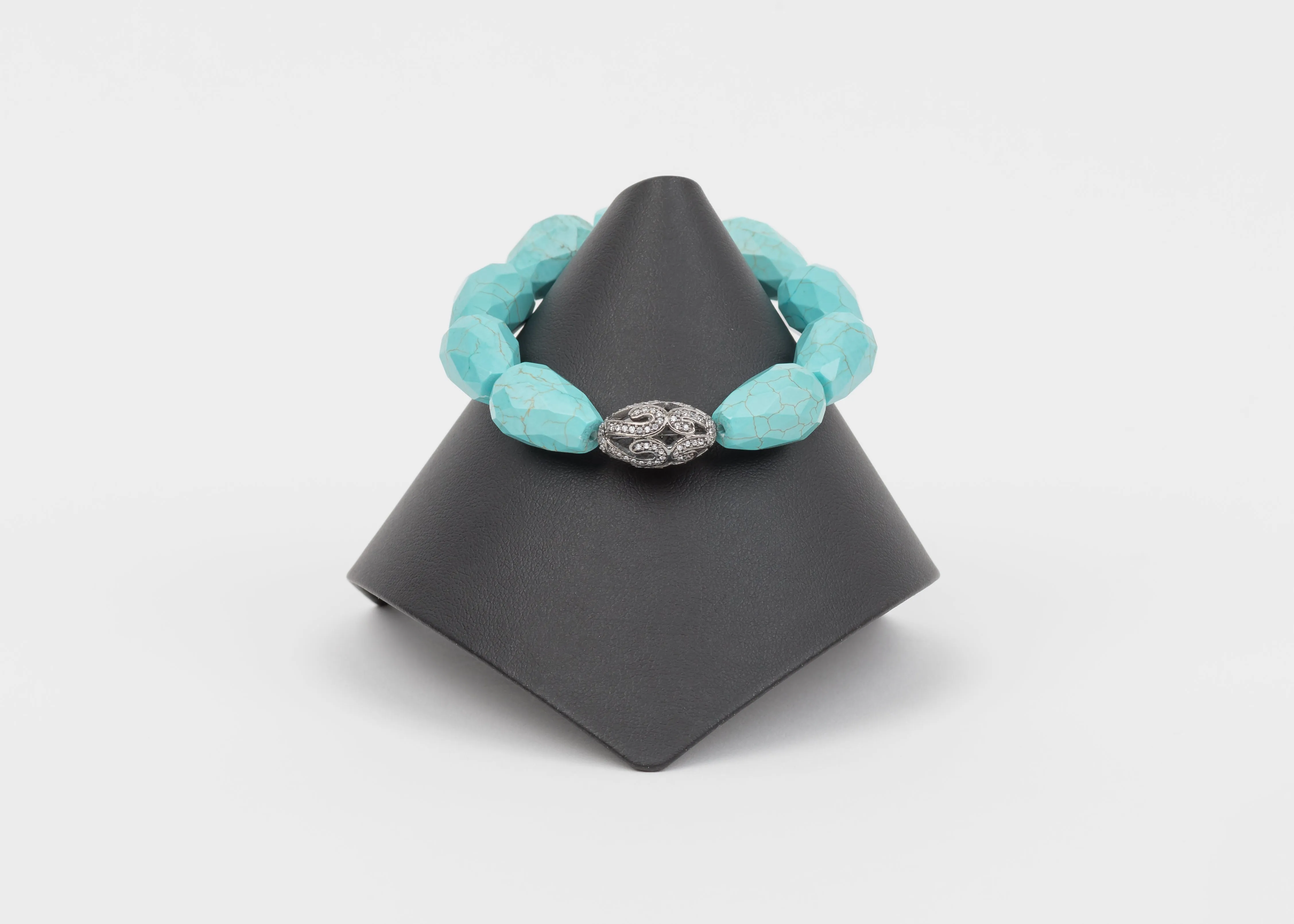 White topaz, turquoise
