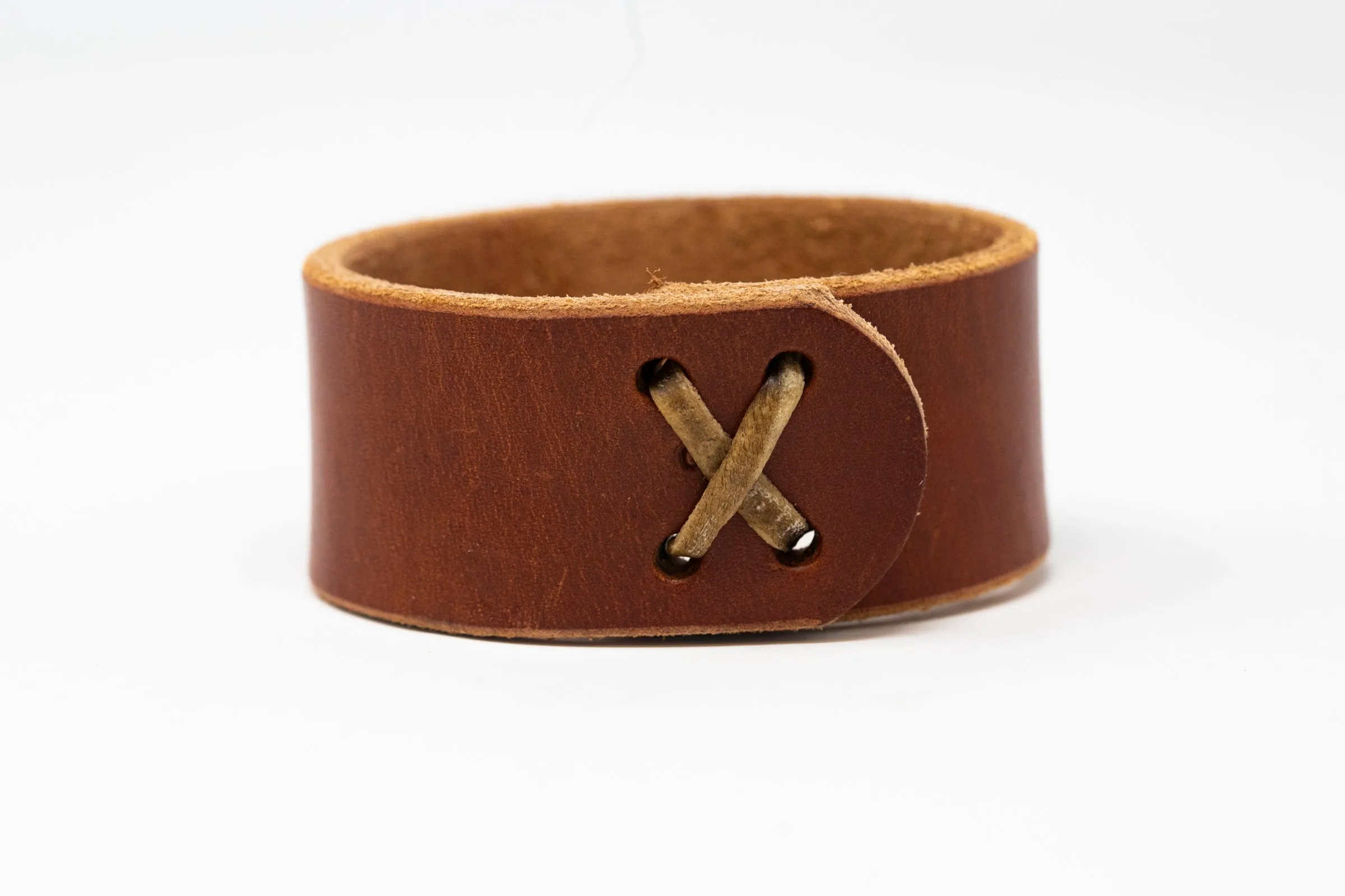Wide Rawhide Stitched Cuff