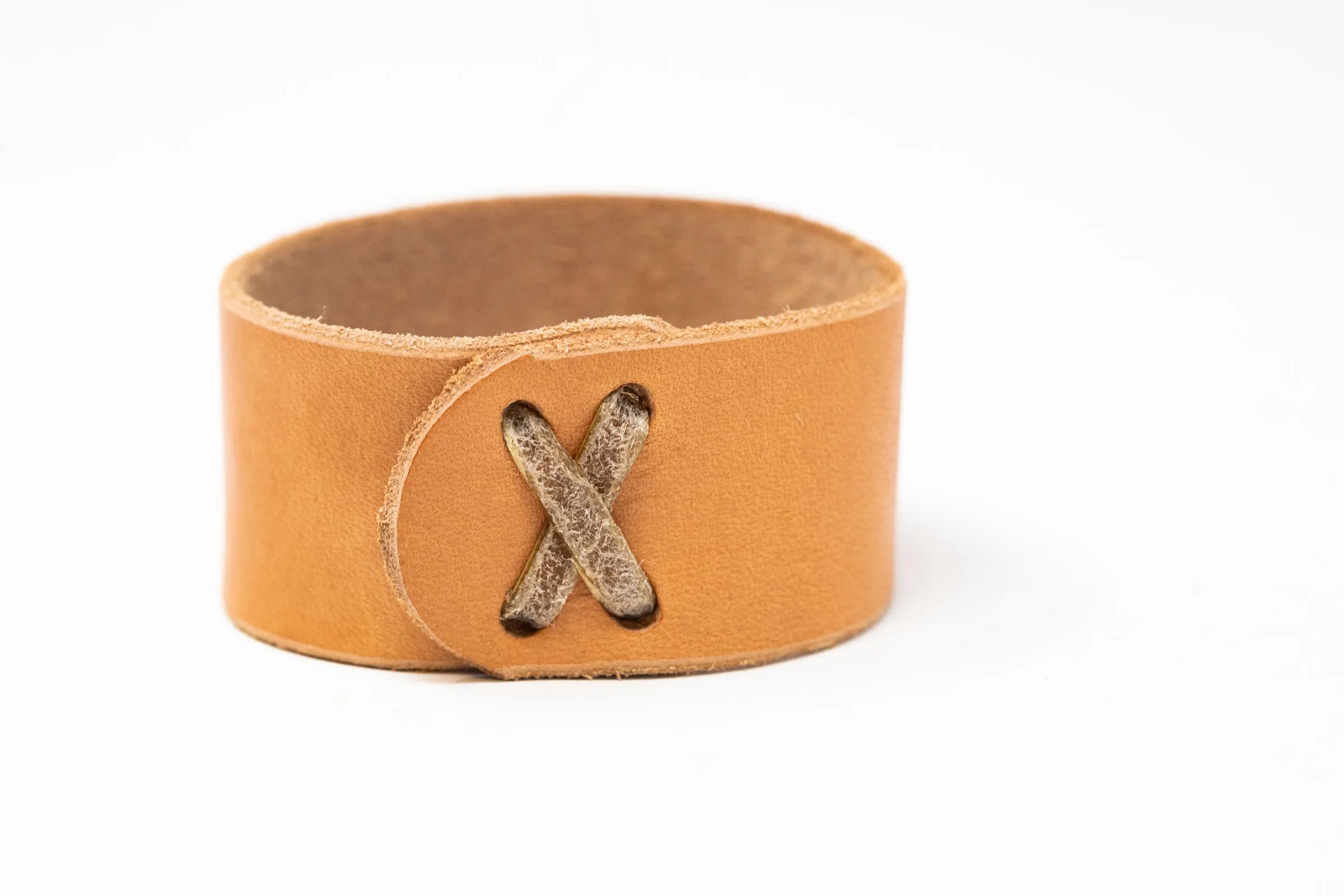 Wide Rawhide Stitched Cuff