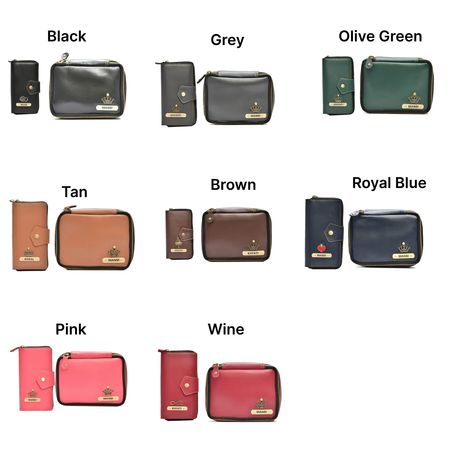 Women's Combo - Mini Makeup Kit & zip around lady Wallet (Black)