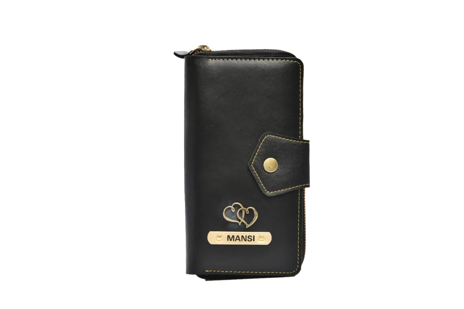 Women's Combo - Mini Makeup Kit & zip around lady Wallet (Black)