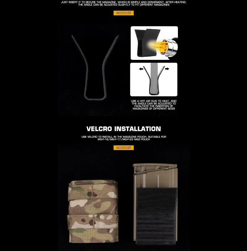 WST Kydex Insert for 7.62 Magazine Pouch, Medium - Black